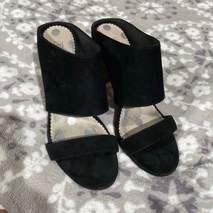 Boden all leather super cute black suede high heel dress shoe